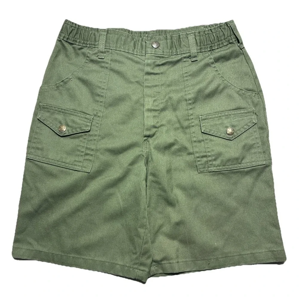 Vintage Boy Scouts Of America Shorts Youth 16 Military Green Cargo 28